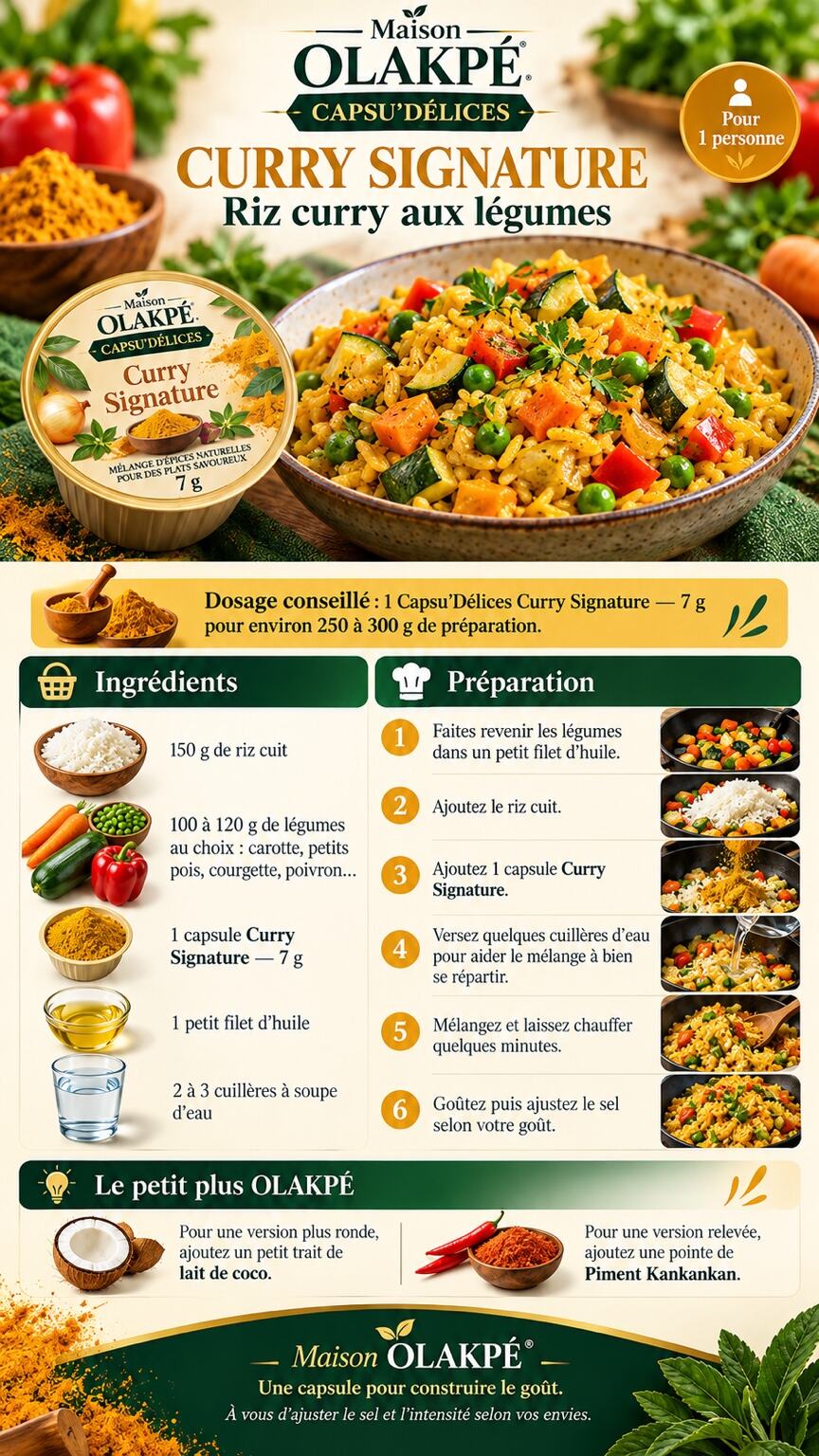 Idée recette : Riz curry aux légumes