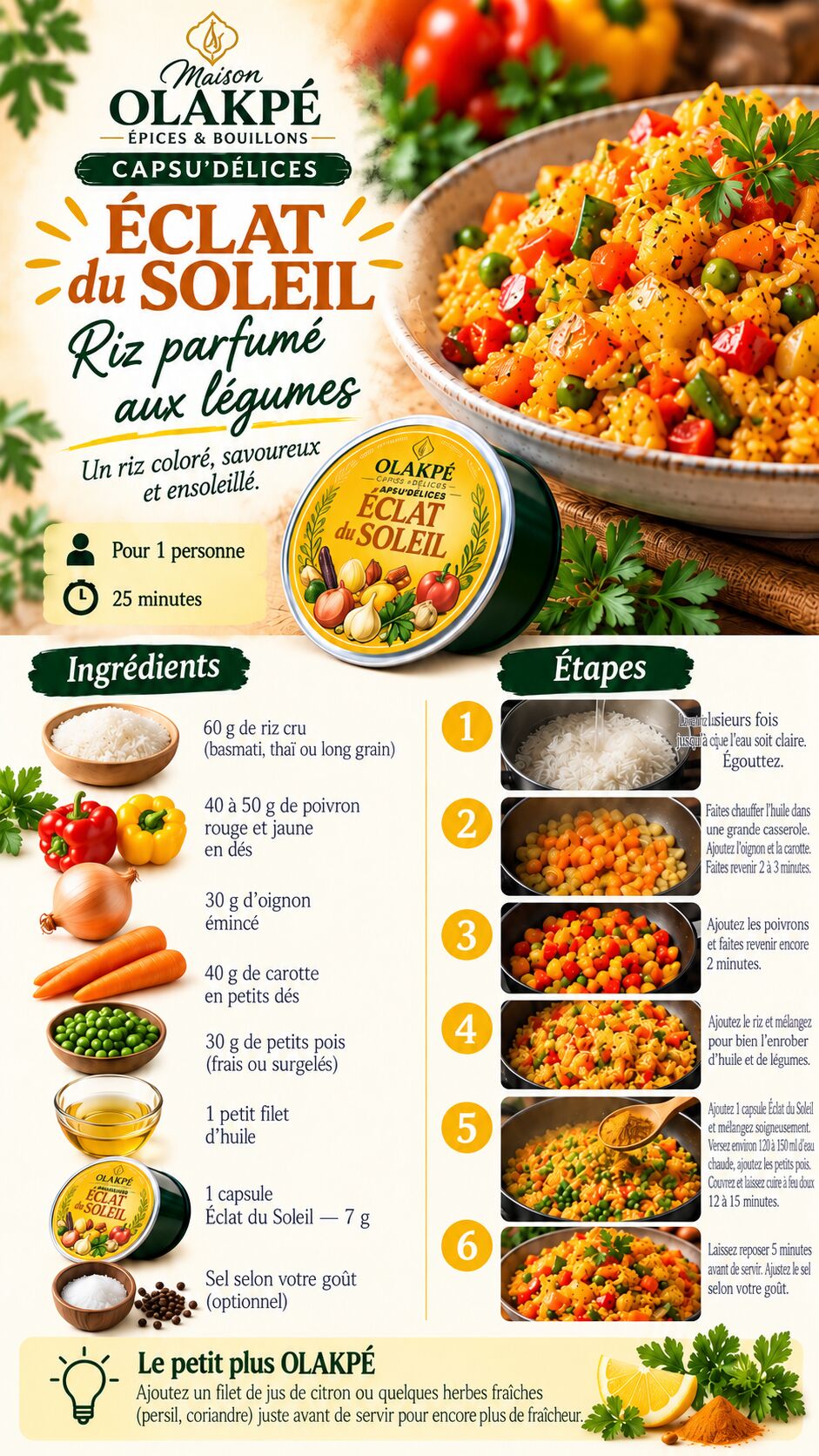 Idée recette : Riz parfumé aux légumes