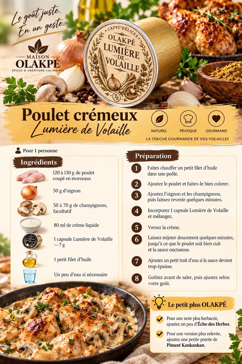 Idée recette : Poulet crémeux